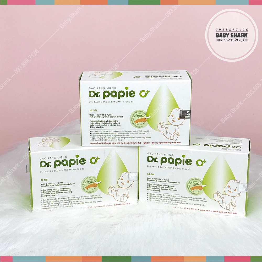 Gạc rơ lưỡi Dr Papie vệ sinh răng miệng cho bé 30 gói