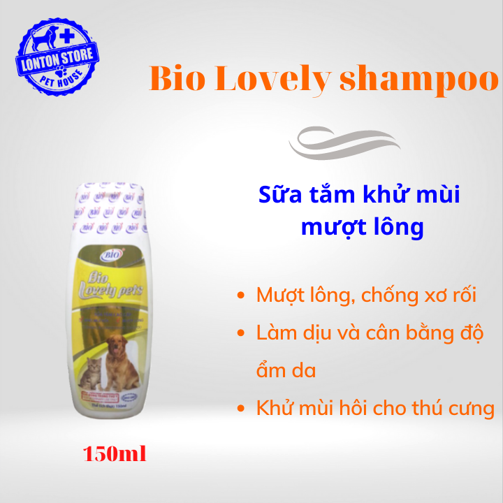 BIO Bio Lovely pet Sữa tắm mượt lông khử mùi hôi Chai 150ml - Lonton store
