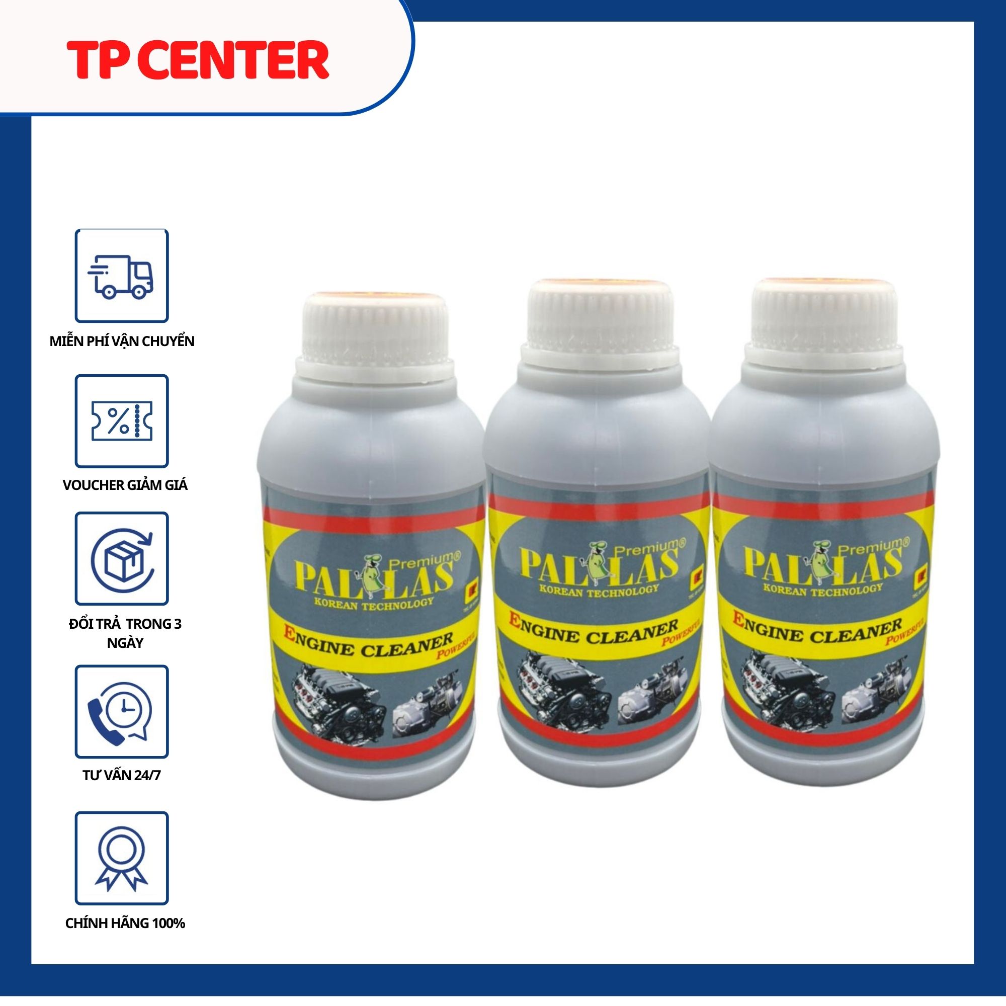 Combo 3 chai rửa lốc máy đầu bò Pallas 500ml