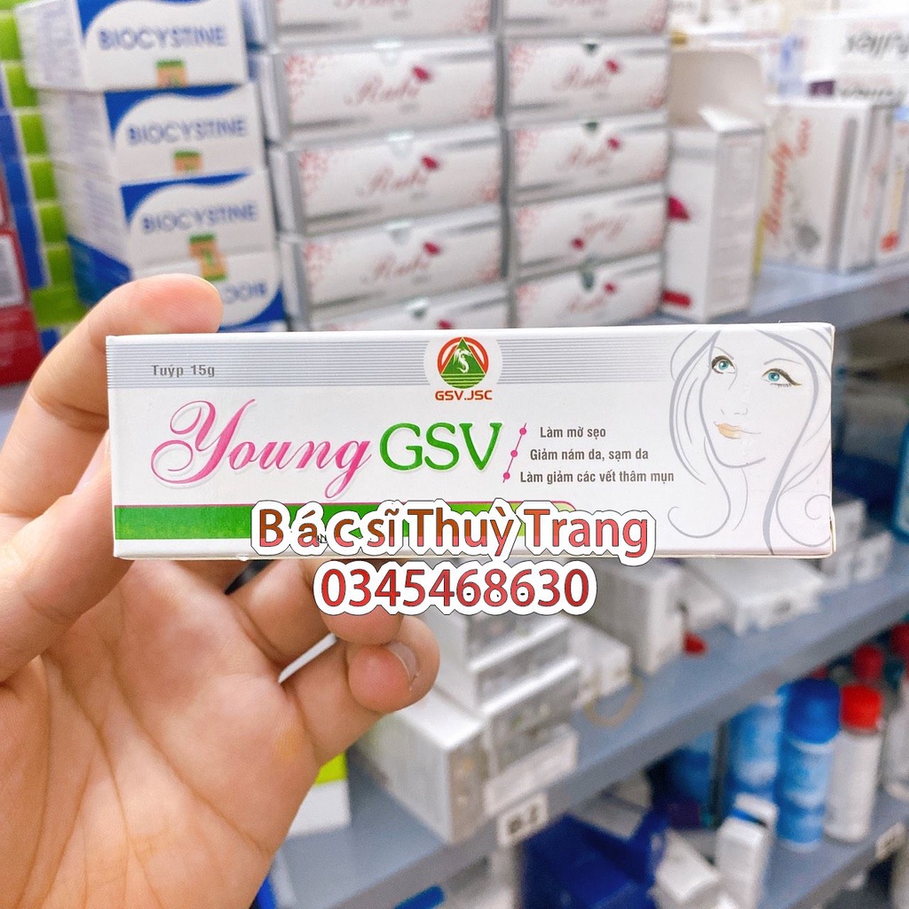 Kem giảm thâm mụn, thâm sau chấn thương, thâm do côn trùng đốt Young GSV - 15g