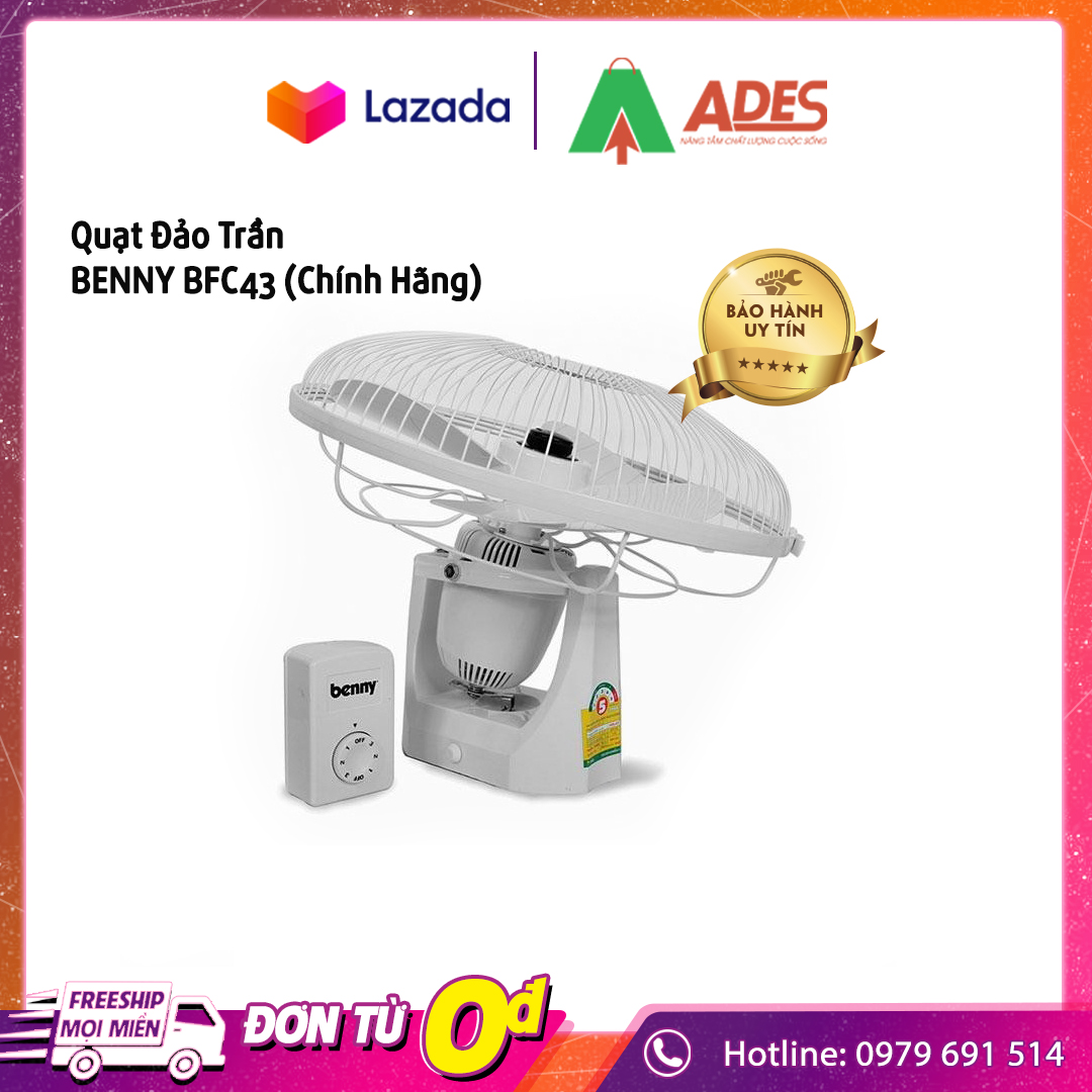 Quạt đảo trần benny bfc43 - bh 12 tháng