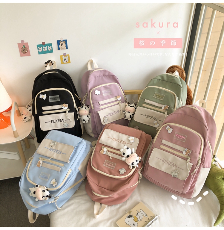 Balo học sinh Hàn Quốc phối màu siêu đẹp, chất dù chống mưa, mẫu mới nhất 2021 - Cặp sách đẹp đi học BL1672