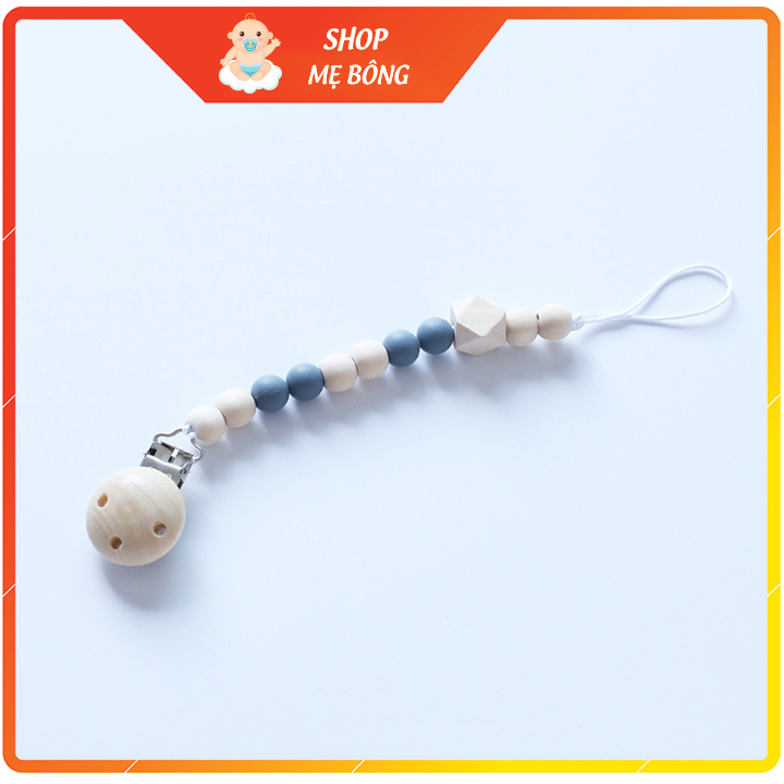 Dây treo ti giả làm bằng gỗ sồi và silicone thực phẩm vô cùng an toàn cho bé