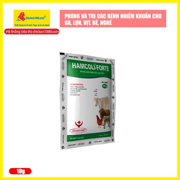 Thuốc thú y hamcoli forte hanvet viêm dạ dày ruột, tiêu chảy trên heo, dê, bò, cừu