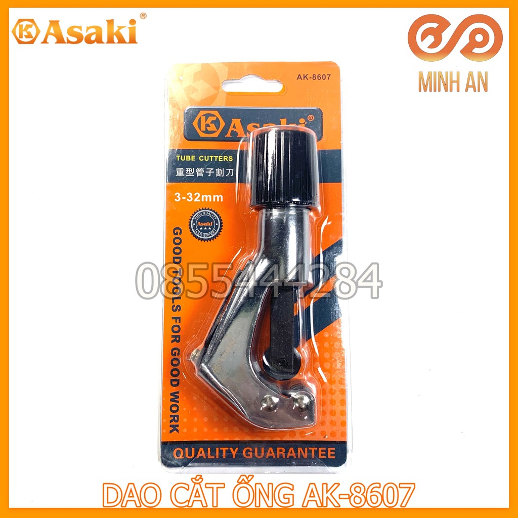 Dao cắt ống đồng, nhôm, pvc/ppr hạng nặng asaki ak-8607 3-32mm
