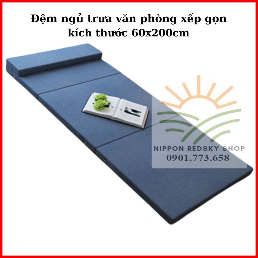 Đệm ngủ trưa văn phòng gấp gọn 60x200cm, Đệm du lịch , Đệm xếp gọn văn phòng, nệm ngủ trưa văn phòng, nệm gấp gọn
