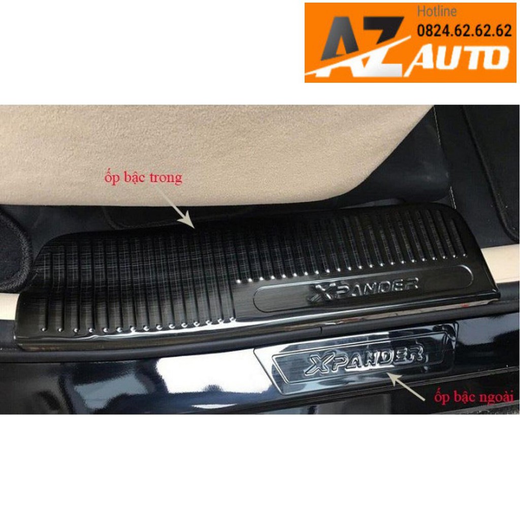 Ốp bậc cửa, nẹp bước chân trong và ngoài xpander 2019-2021, chất liệu titan cao cấp, nẹp bước chân xpander