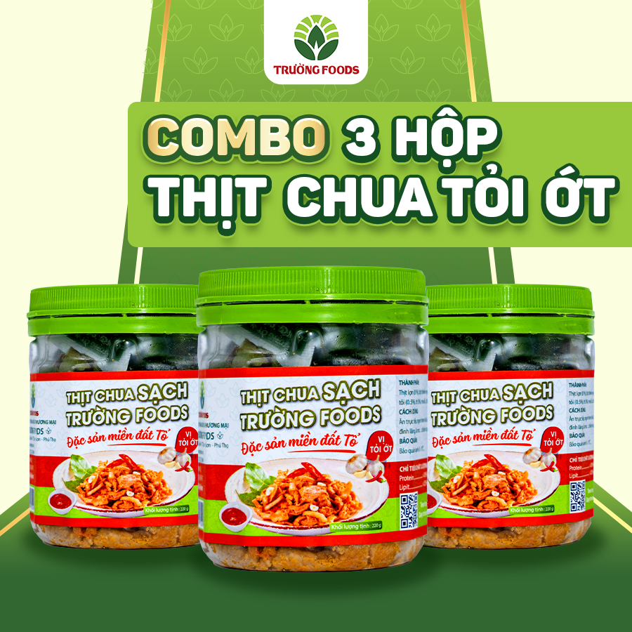 Combo 3 Hộp Thịt Chua Tỏi Ớt Trường Foods