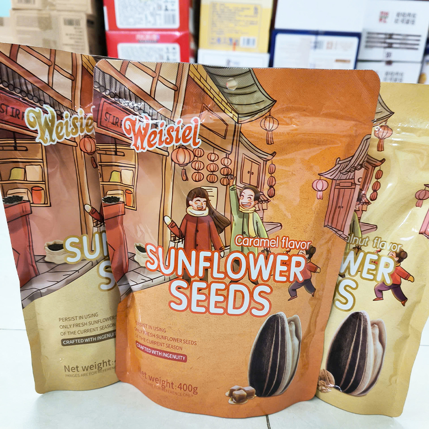 Hạt Hướng Dương Tết Tẩm Vị Caramen, Óc Chó Weiseil Gói 400g DK05 - BeeGin Mart