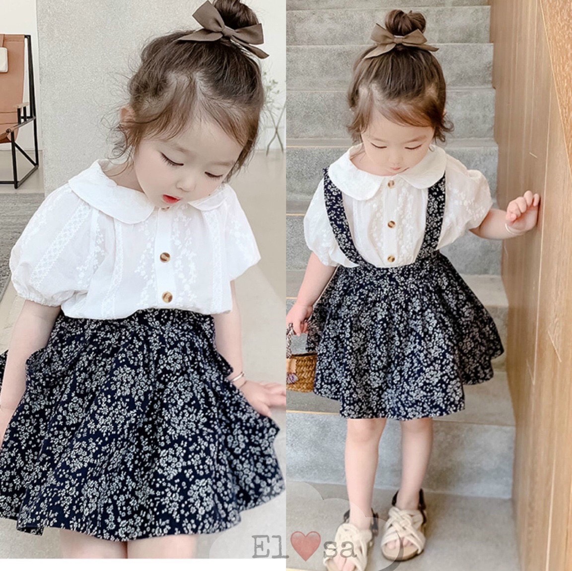 Váy bé gái 🌷 🌷 set yếm chân váy thô hoa 🌷 🌷
