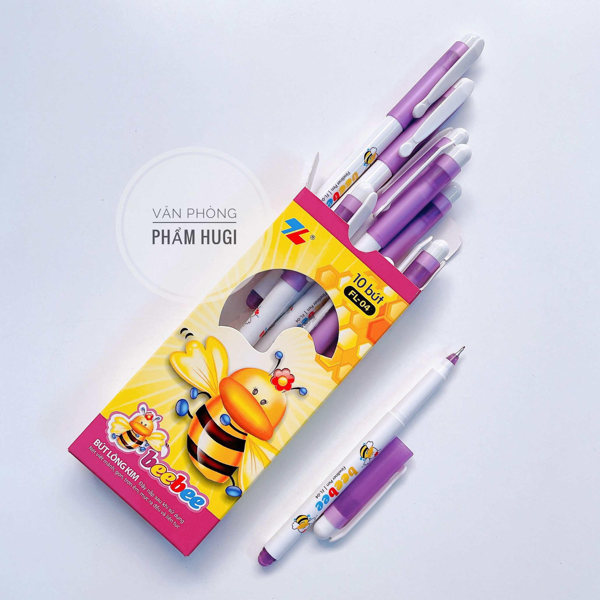 Hộp 10 cây bút lông kim Bee Thiên Long FL-04 nét nhỏ 0.3mm chuyên dành cho các em học sinh tiểu học