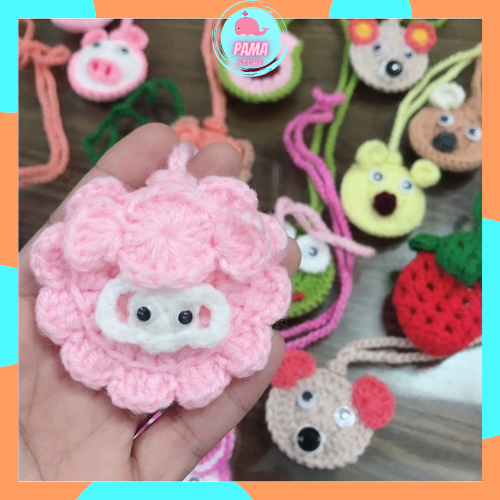 Túi tỏi cho bé sơ sinh, túi đựng tỏi bằng len đan thủ công nhiều hình siêu yêu PAMA STORE PK44
