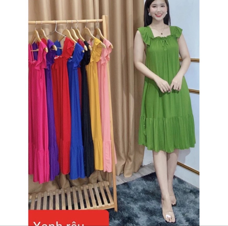 Đầm thun lạnh cánh tiên fom suông freesize dưới 70kg mềm mát