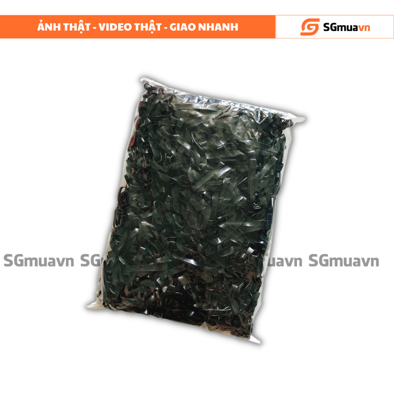 Dây thun buộc tóc, chun buộc tóc, sợi to màu đen túi 100gram