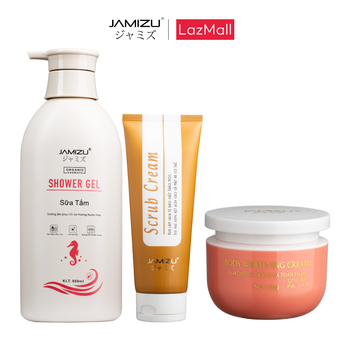 Combo chăm sóc da body giúp trắng sáng bật tone, mềm mịn jamizu