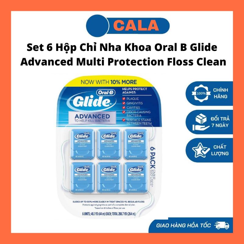 Set 6 Hộp Chỉ Nha Khoa Oral B Glide Advanced Multi Protection Floss Clean