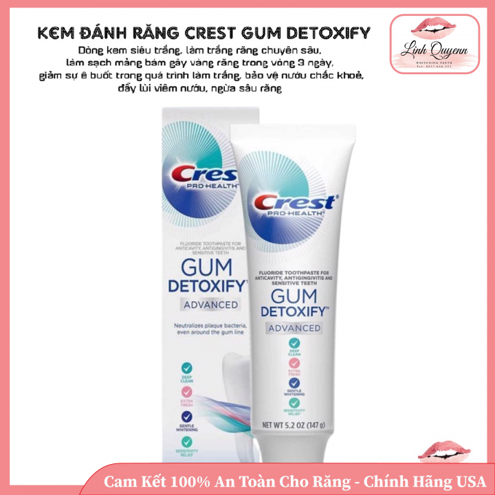 Kem Đánh Răng Crest Gum Detoxify Siêu Trắng 147gr