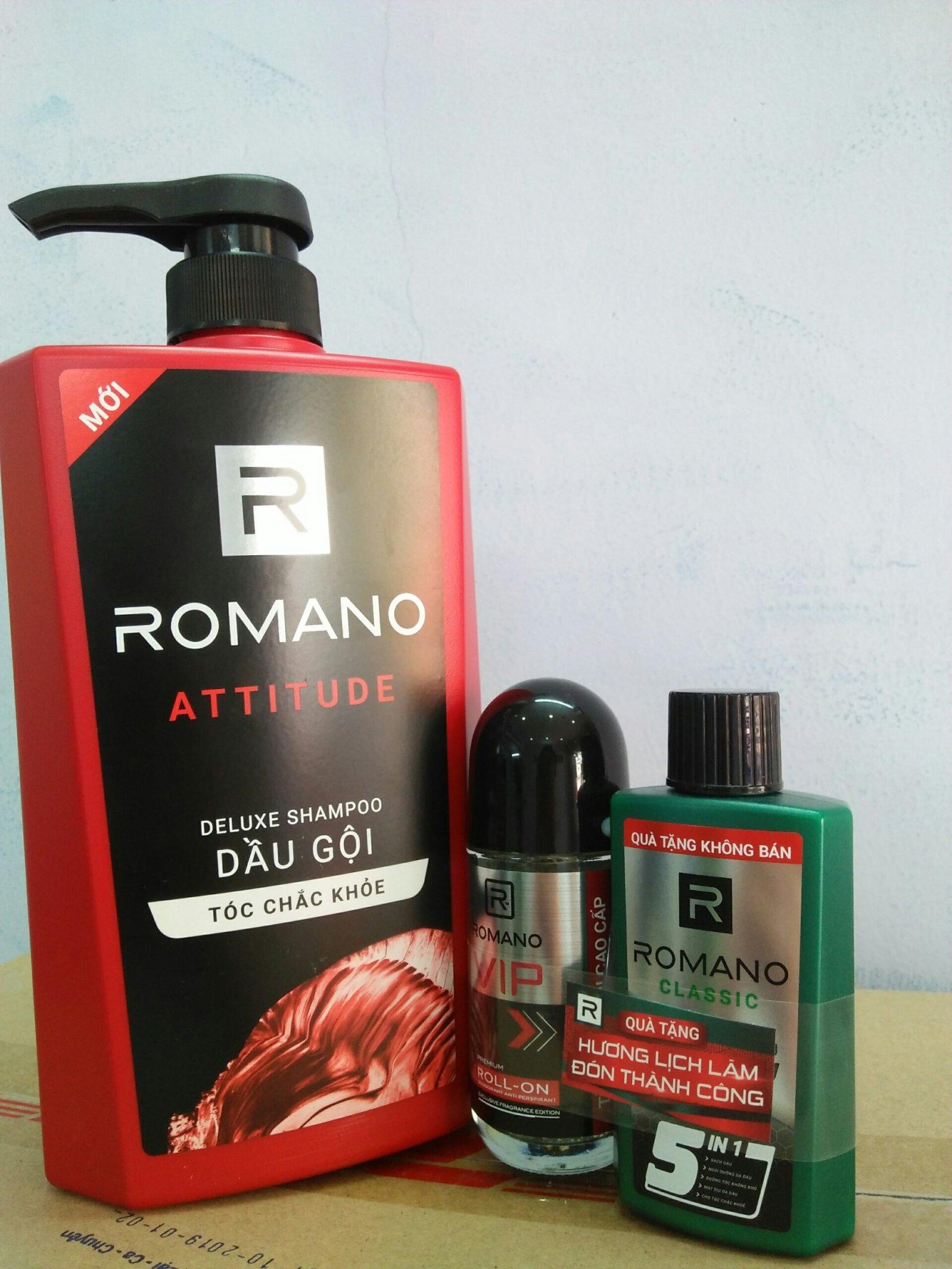 Combo 1 romano dầu gội 650g + 1 romano lăn khử mùi 50ml
