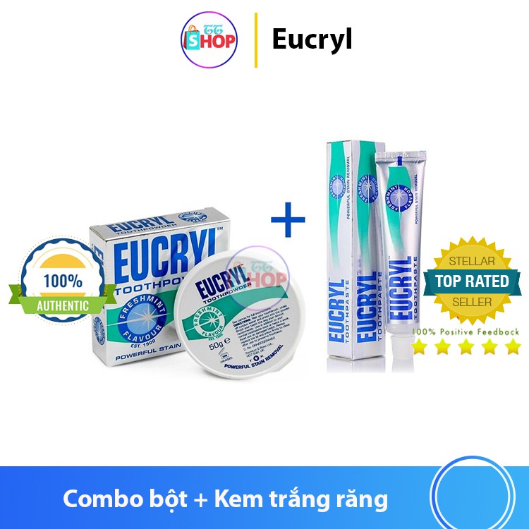 Combo Kem Đánh Răng Và Bột Làm Trắng Răng Eucryl Ttshop