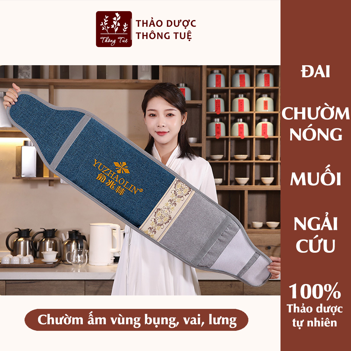 Đai Chườm Nóng Muối Thảo Dược - Túi Chườm Đá Muối Ngải cứu Cắm Điện - Túi chườm đá muối sau sinh