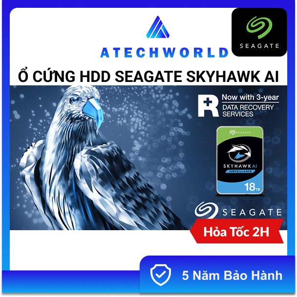 Seagate Skyhawk Ai Camera Hard Drive 8Tb 10Tb 12Tb 16Tb 18Tb 20Tb 512Mb 7200Rpm – Genuine Product - 5 Year Warranty - Vat Included Giá 8,500,000 Đồng*Miễn phí vận chuyển