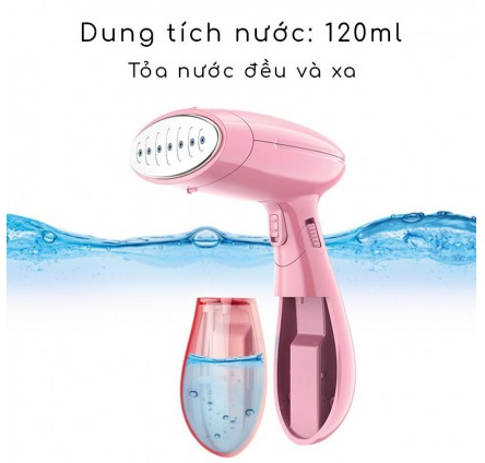 Bàn Là Hơi Nước Cầm Tay Màu Hồng Sokany KW-001 Gấp Gọn Tiện Dụng. Công Xuất 1500W .  Dùng Được Cho Mọi Loại Vải