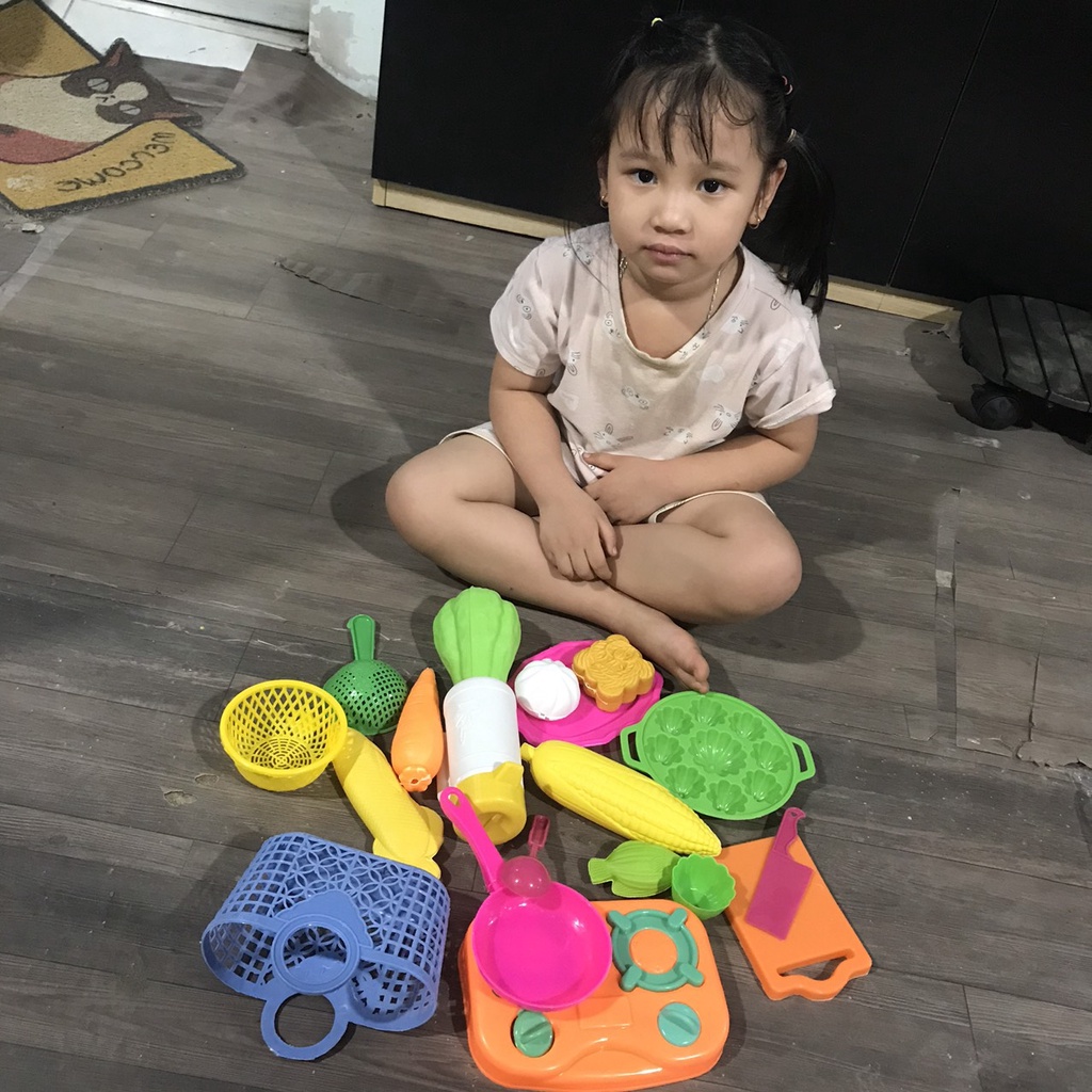 Bộ đồ chơi nhà bếp loại to 19 chi tiết bằng nhựa - Xim's Mart