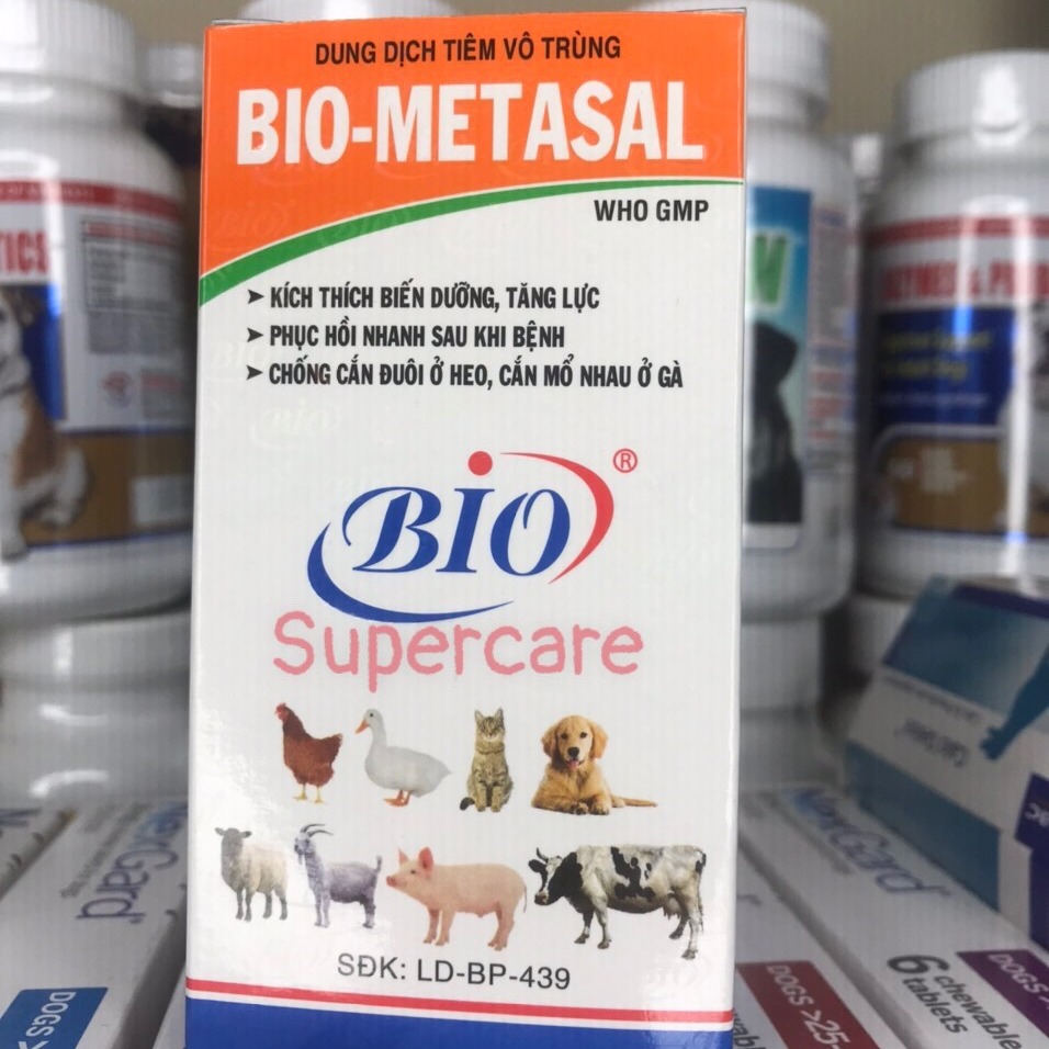 [Hoàn tiền 10%] [CÓ HỎA TỐC] Bio Metasal 100ml - Tăng Lực Chó Mèo Gà Kích Thích Thèm Ăn (Tặng kèm ống tiêm)