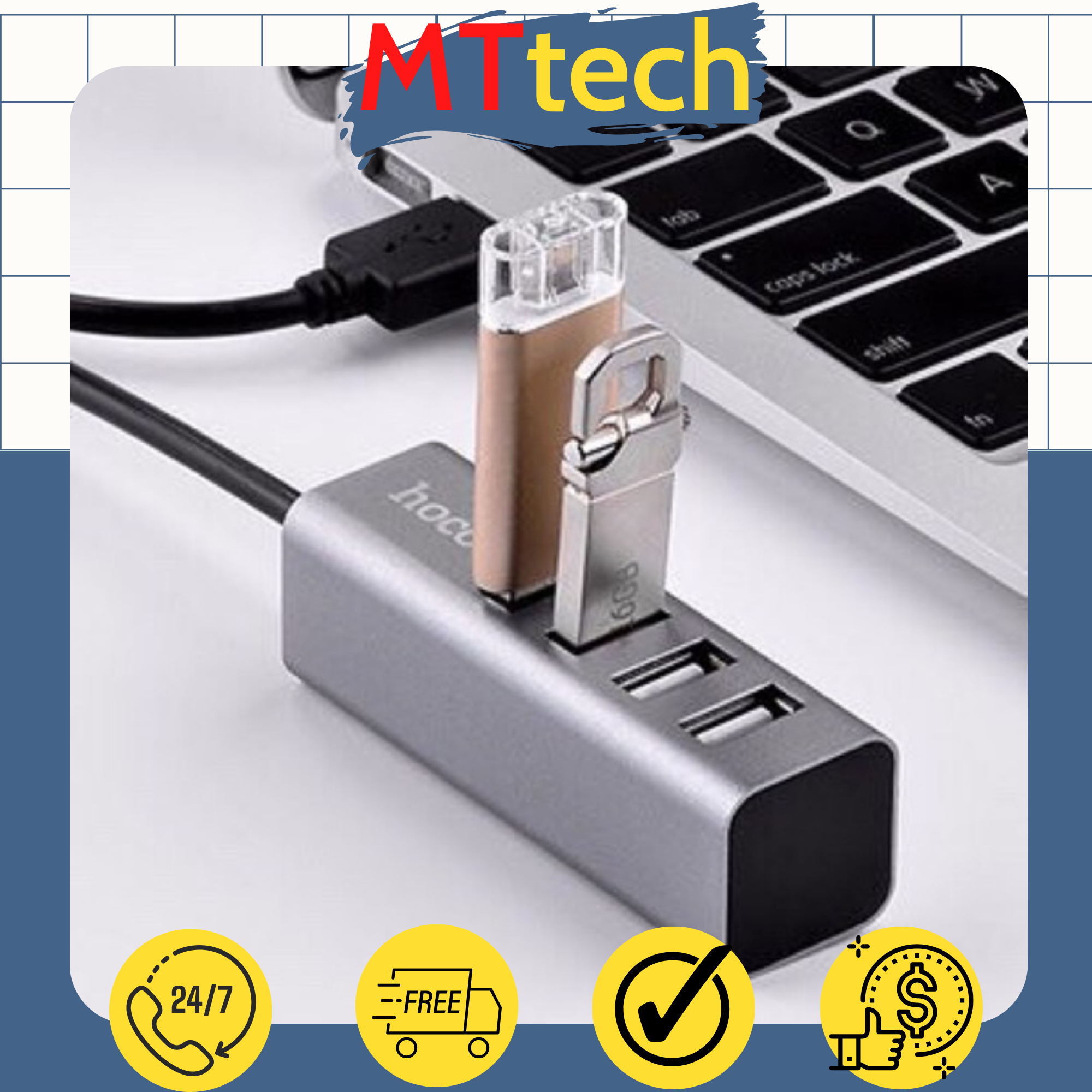 Hoco bộ chia cổng usb 4 cổng micro usb hb1 bộ chuyển đổi kết nối usb, bộ chia cổng usb hoco hb1 ports hub usb x4, - mttech