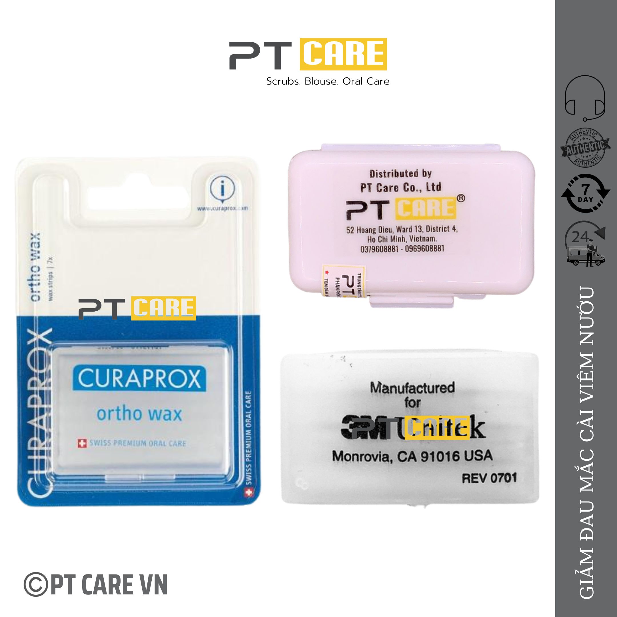 PT CARE VN | Hộp Sáp Nha Khoa 3M Unitek Mỹ, Curaprox Ortho Wax, Hương Trái Cây Cho Răng Niềng Răng Đau Mắc Cài Viêm Nướu