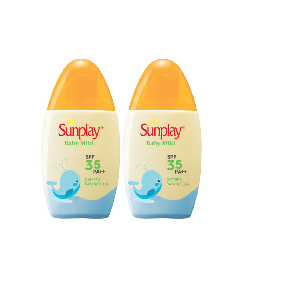 [VB] Bộ 2 kem chống nắng Sunplay cho bé từ 6 tháng tuổi và da nhạy cảm, dạng sữa Sunplay Baby Mild SPF 35, PA++ 30g