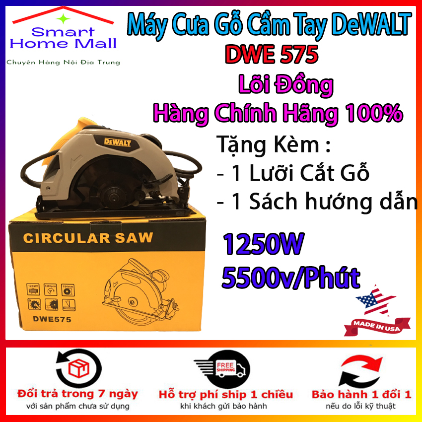 Máy cắt gỗ , máy cưa mini , cưa điện , cưa gỗ , máy cắt gỗ đa năng , máy cắt dewalt dwe575 công suất lớn 1250w. bảo hành 12 tháng.