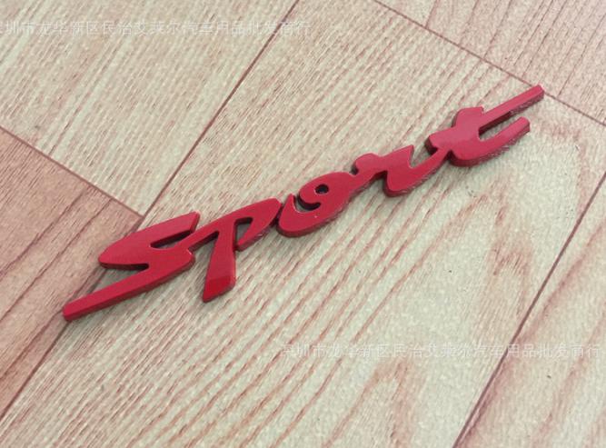 Tem chữ nổi SPORT 3D thể thao , sành điệu trang trí ô tô ( màu đỏ )