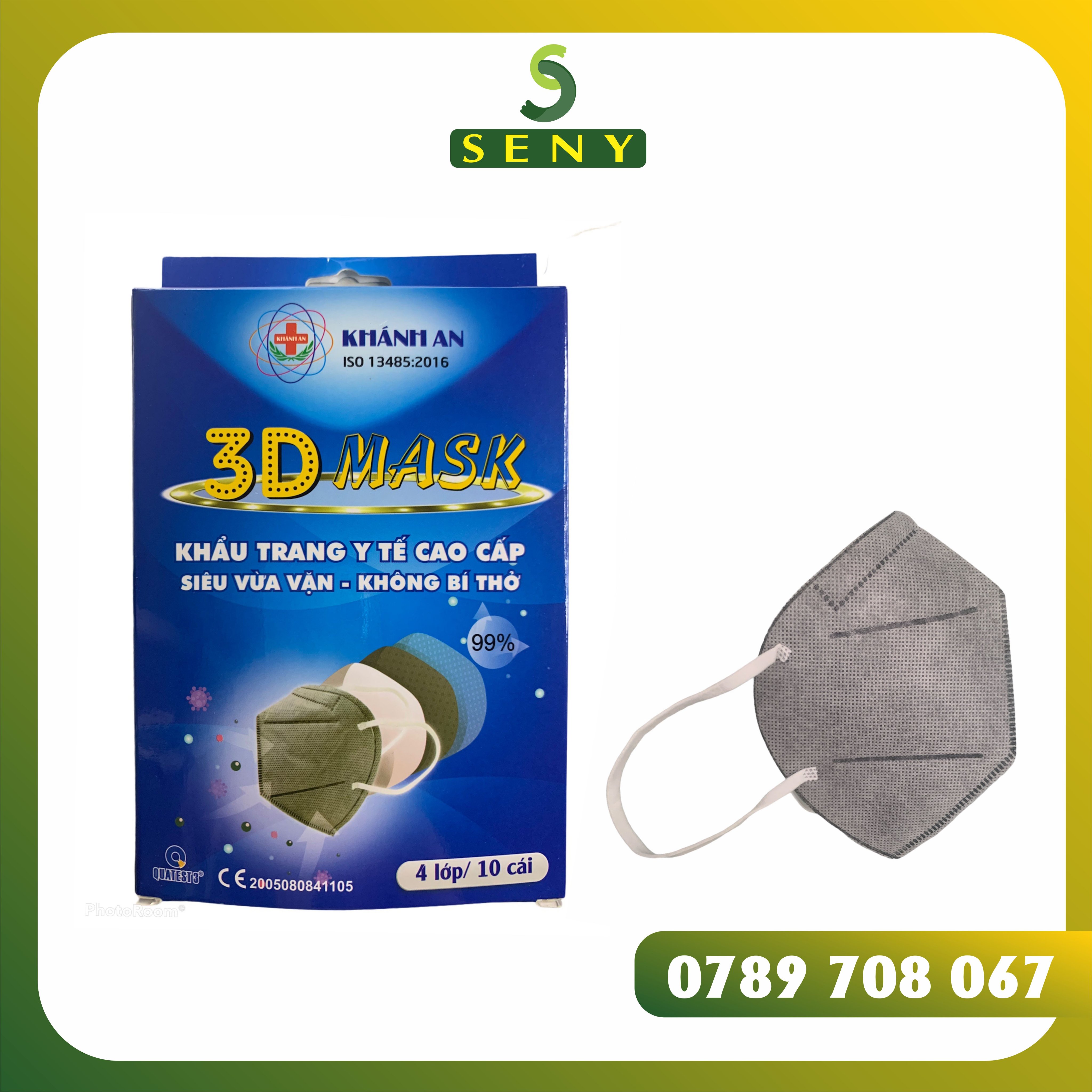 Khẩu trang y tế khánh an 3d mask 4 lớp - hộp 10 cái