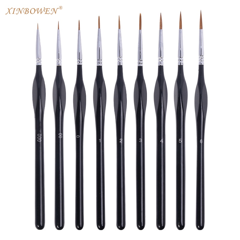 Cọ vẽ nét, bộ cọ tỉa 9 cây cao cấp 20cm