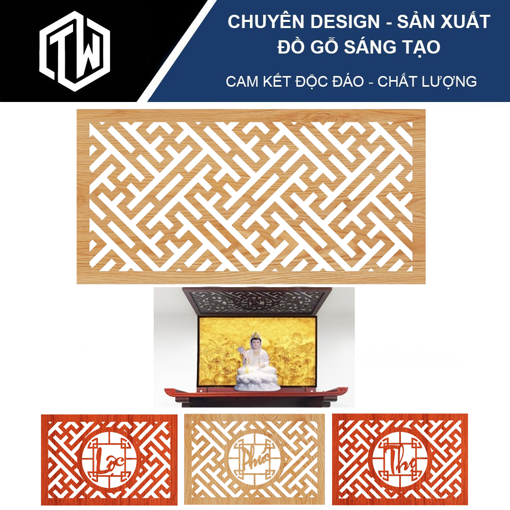 Tấm vách trang trí chống ám khói ban thờ TiTi Wood TW01 bằng gỗ hàng cao cấp