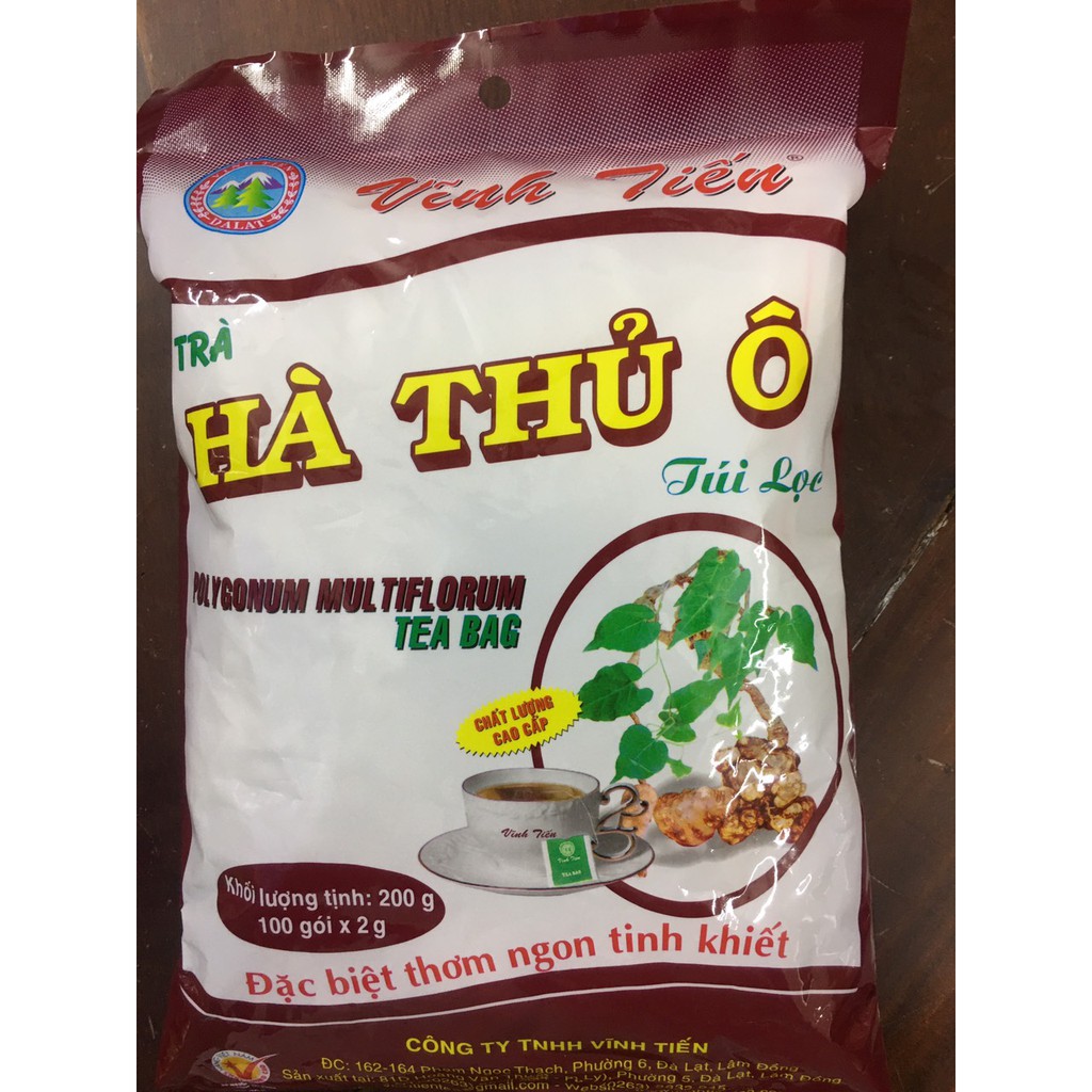 TRÀ HÀ THỦ Ô VĨNH TIẾN GIÚP BỔ MÁU ĐEN TÓC (100 GÓI TÚI LỌC)