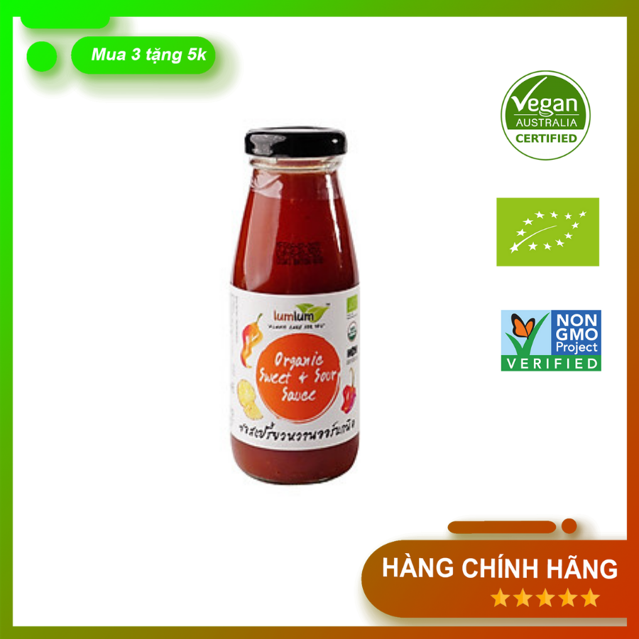 Sốt ớt giấm dứa hữu cơ 200g lumlum date 2022