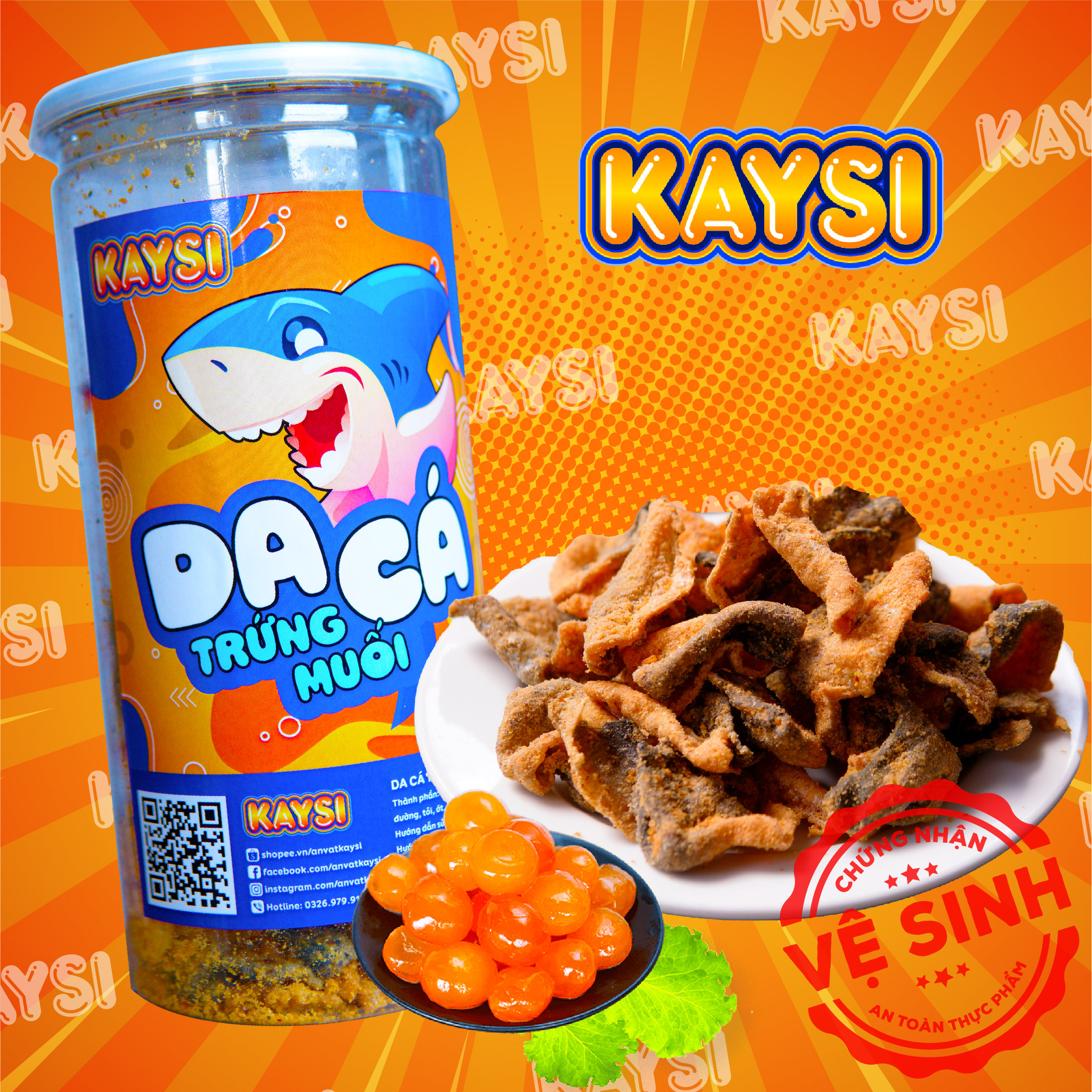 Da cá trứng muối 250g Kaysi đồ ăn vặt Hà Nội