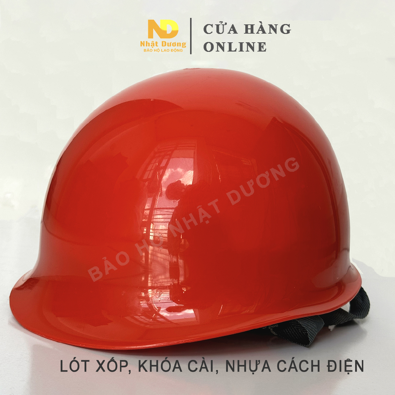 Mũ bảo hộ lao động kiểu nhật màu đỏ N01, Nón bảo hộ lao động có lót xốp nhựa ABS Nhật Dương dùng trong công trình, nhà xưởng