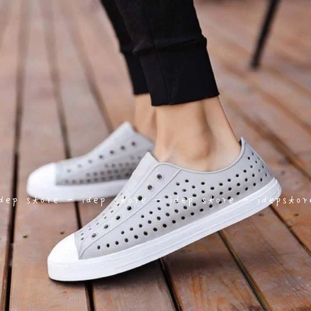 Giày nhựa lỗ nam - GL025 - Giày Sneaker nhựa đi mưa đi học đi chơi đi làm siêu nhẹ siêu mềm