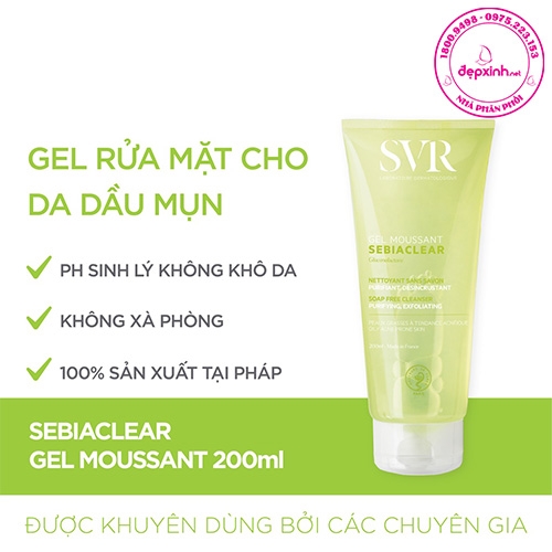Sữa  Rửa Mặt SVR Không Chứa Xà Phòng Cho Da Dầu Mụn 200ml