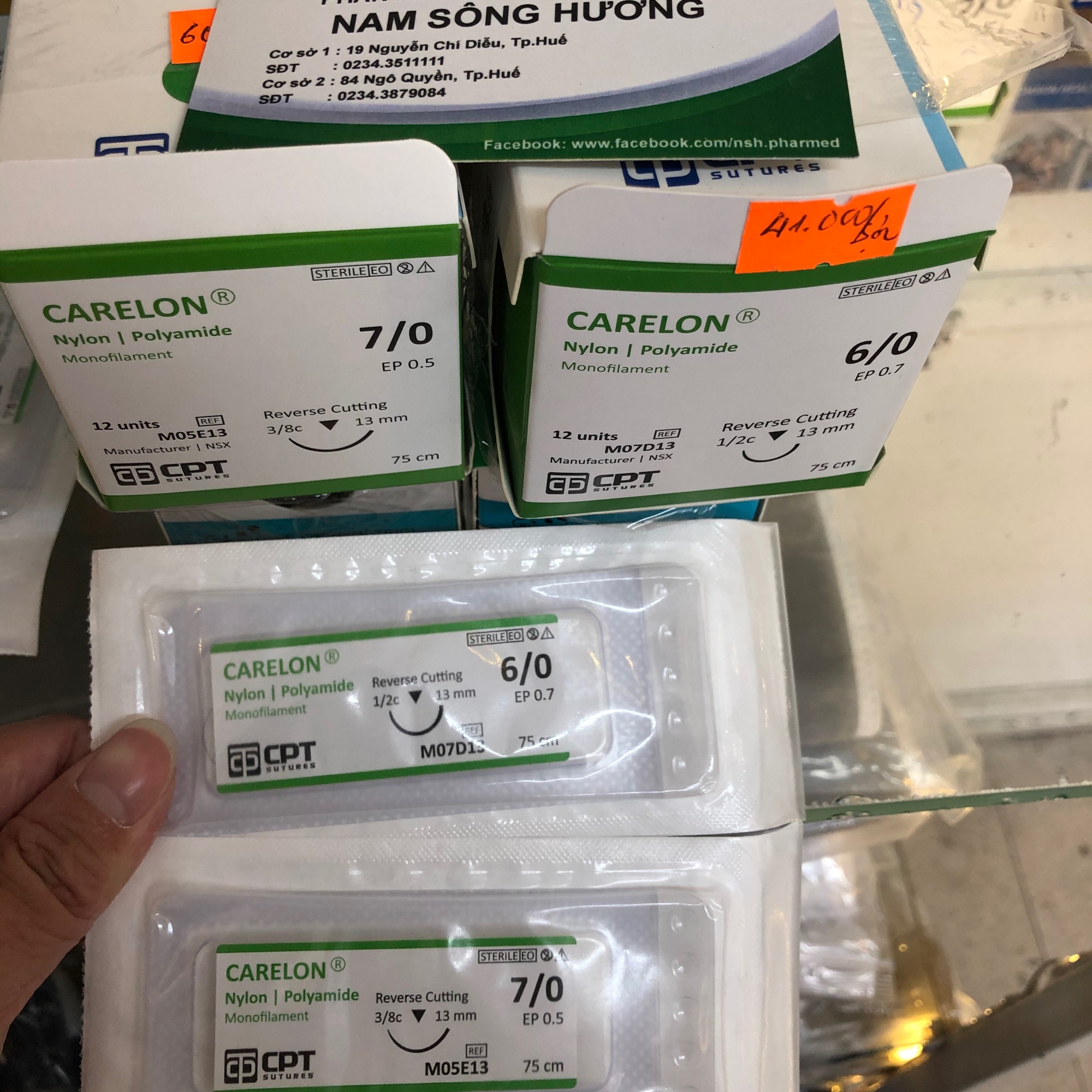 Chỉ khâu phẫu thuật thẩm mỹ nhấn mí carelon nylon cpt 6/0 7/0