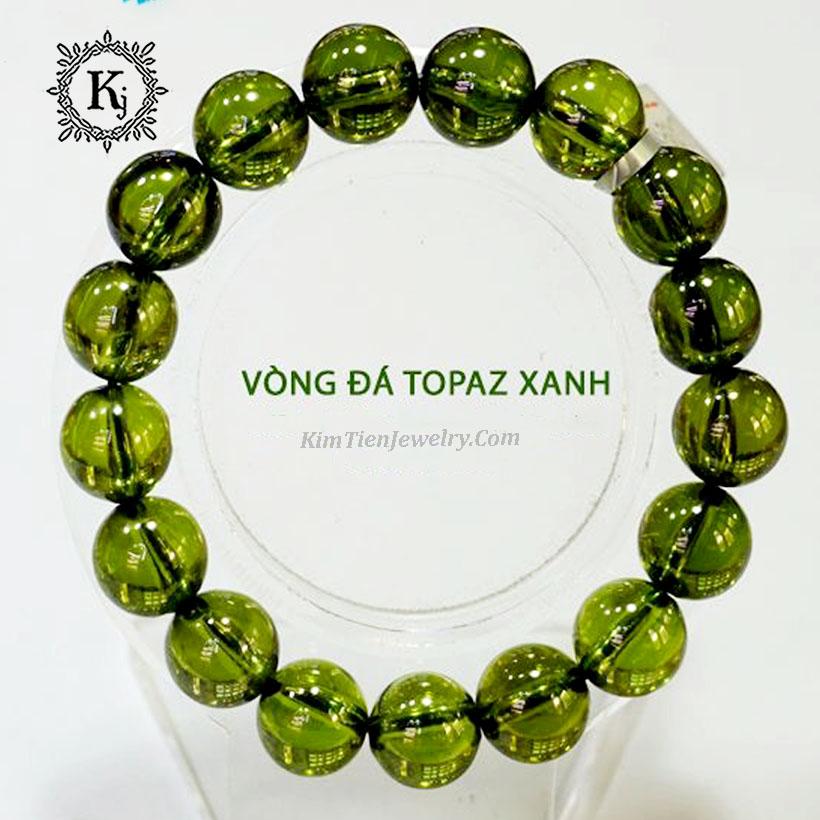 Vòng Tay Phong Thủy Đá Topaz Xanh Lá  ( Free Size ) - Hợp Mệnh Mộc , Mệnh Hỏa - Viên Đá Giải Trừ Sự U Mê  - Xua Đi Cái Xấu - Mang Đến Niềm Tin Cho Bản Thân