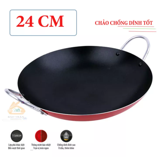 Chảo chống dính 2 quai sâu lòng - Chảo chống dính 2 quai chất liệu cao cấp