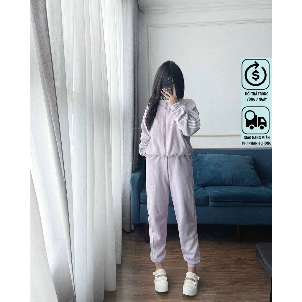 BỘ thể thao adidas nữ thu đông 3 sọc ,phối màu siêu hot