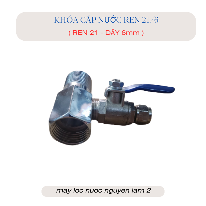 Van khóa cấp nước máy lọc nước ren 21 - dây 6mm-van cấp nước đầu nguồn