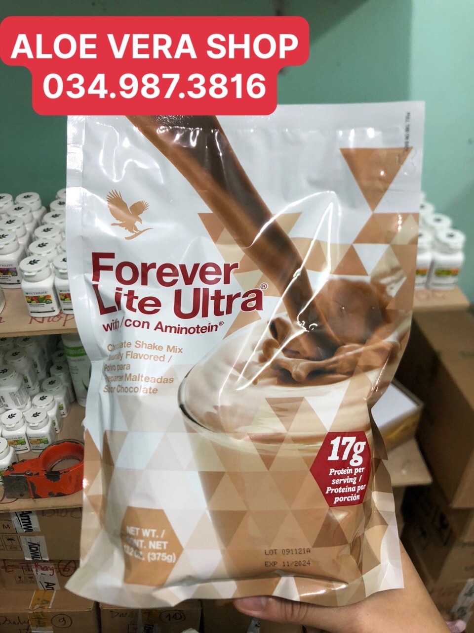 (Hàng Chính Hãng) Sữa Bột Tăng/Giảm Cân Lô Hội Hương Socola Forever Lite Ultra 471FLP - 471forever - 471lohoi