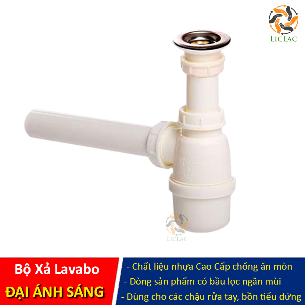Bộ xả Lavabo Đại Ánh Sáng có Ngăn Mùi chuyên dùng cho chậu rửa tay, bồn tiểu đứng - Xi Phông thoát nước chậu rửa mặt - LICLAC