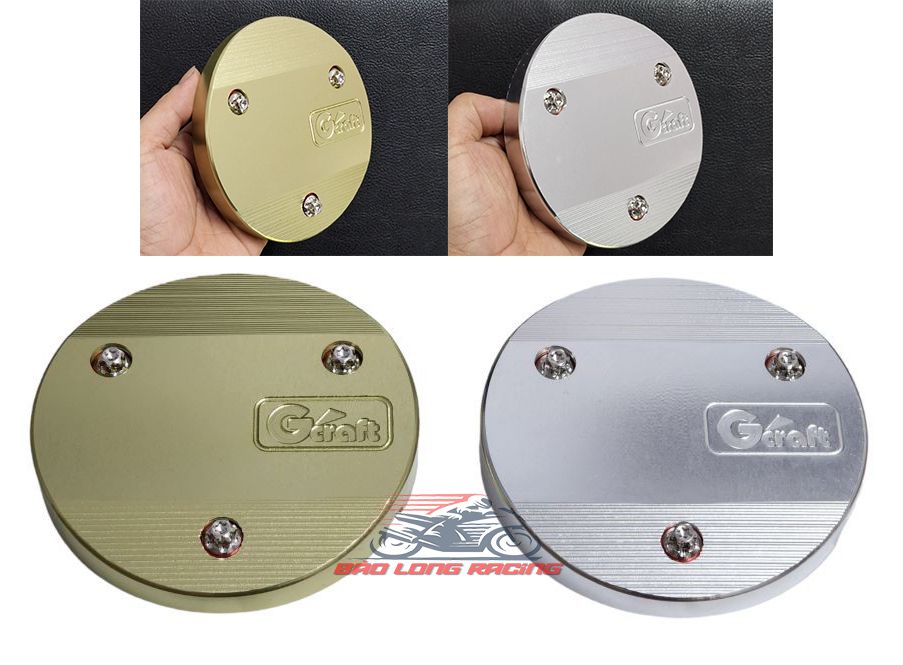 Nắp lốc nồi gcraft nhôm cnc kèm 3 ốc salaya và long đền đỏ gắn xe máy wave dream wave nhỏ...